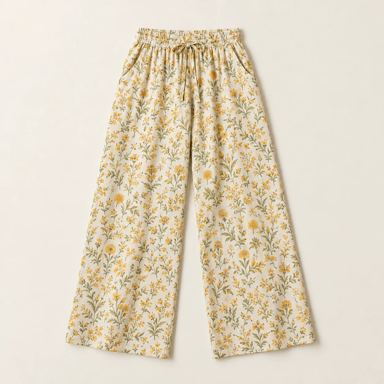 Marigold Garden Wide-Leg Pants in yellow