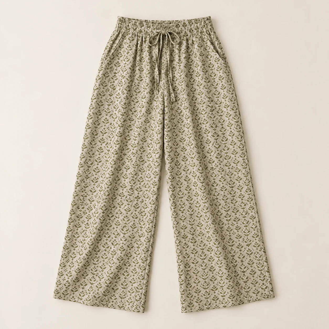 Olive Journey Wide-Leg Pants in olive